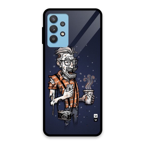 Photographer illustration Glass Back Case for Galaxy M32 5G