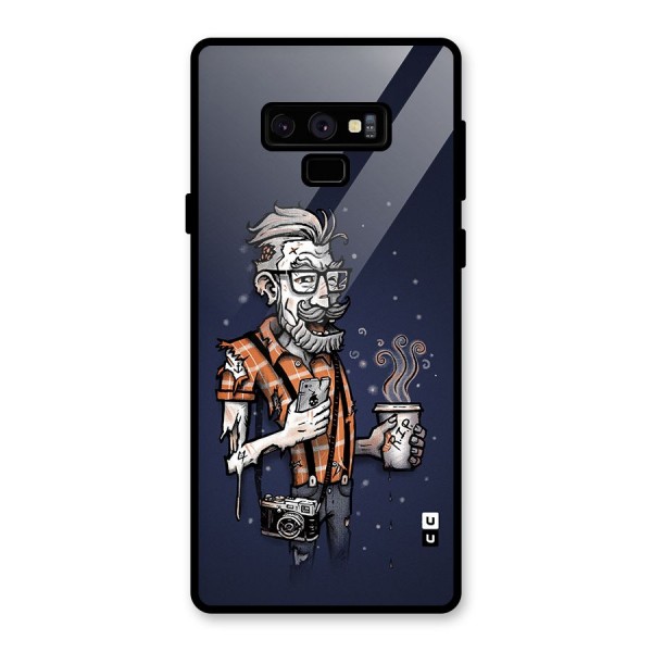 Photographer illustration Glass Back Case for Galaxy Note 9