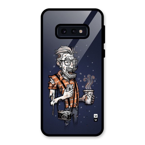 Photographer illustration Glass Back Case for Galaxy S10e