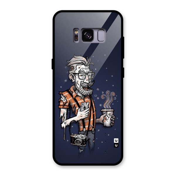 Photographer illustration Glass Back Case for Galaxy S8