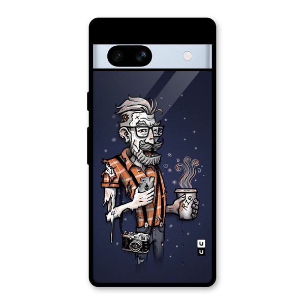 Photographer illustration Glass Back Case for Google Pixel 7a