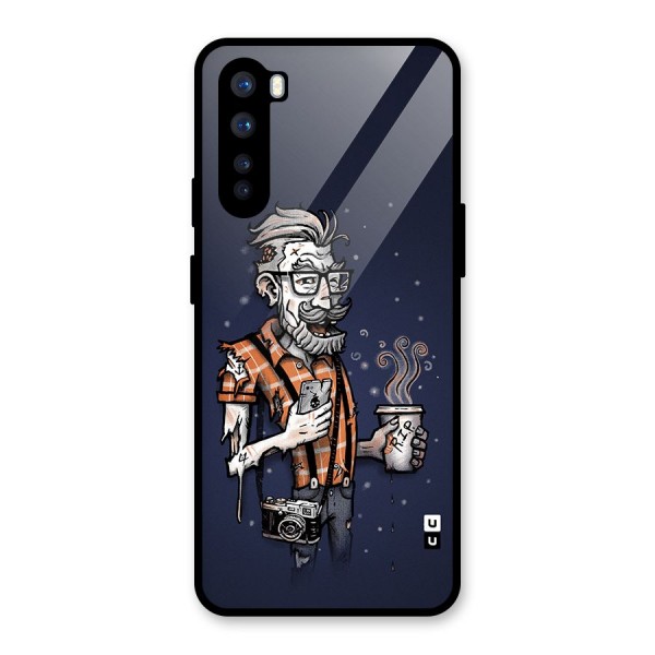 Photographer illustration Glass Back Case for OnePlus Nord