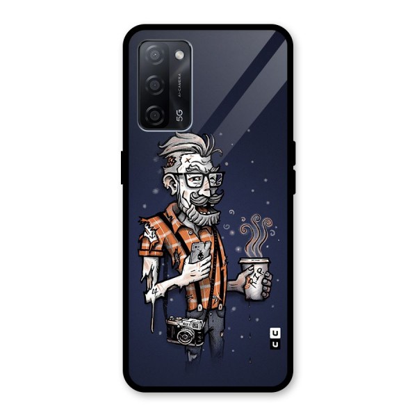 Photographer illustration Glass Back Case for Oppo A53s 5G