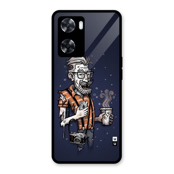 Photographer illustration Glass Back Case for Oppo A77s