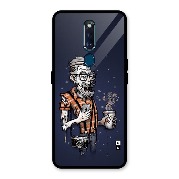 Photographer illustration Glass Back Case for Oppo F11 Pro