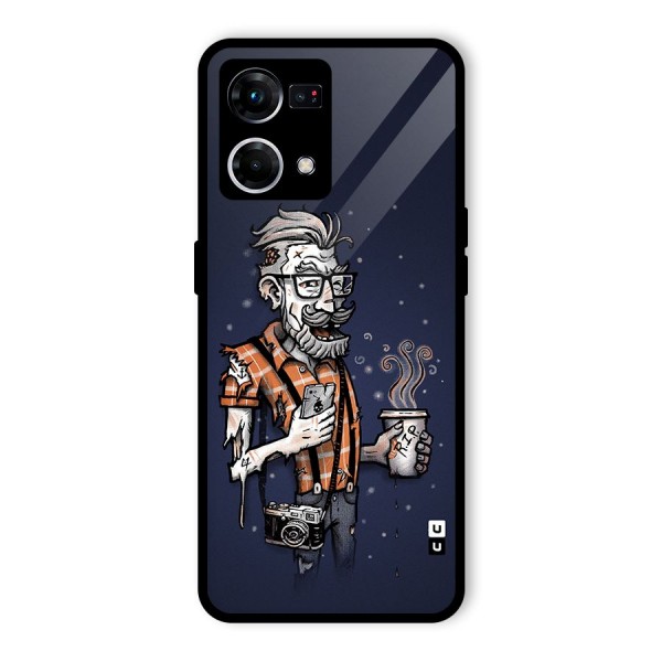 Photographer illustration Glass Back Case for Oppo F21 Pro 5G