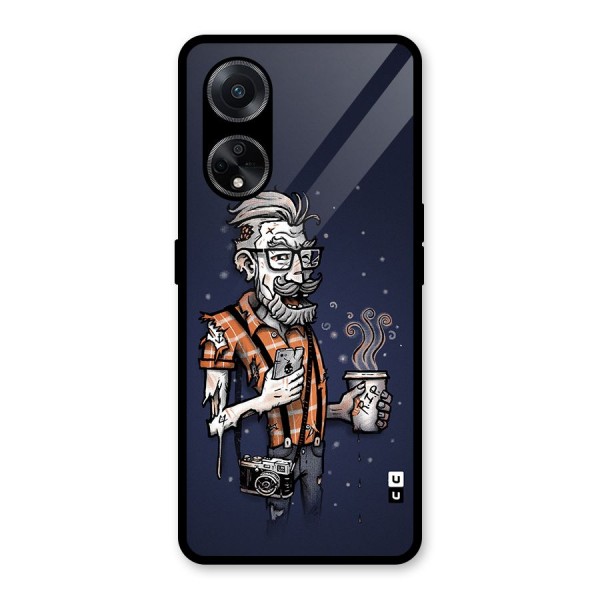 Photographer illustration Glass Back Case for Oppo F23