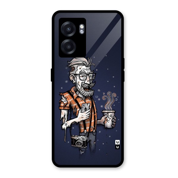 Photographer illustration Glass Back Case for Oppo K10 (5G)