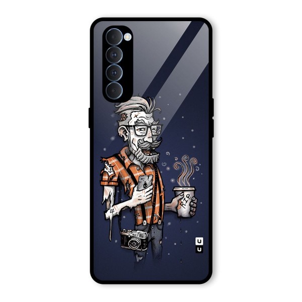 Photographer illustration Glass Back Case for Oppo Reno4 Pro