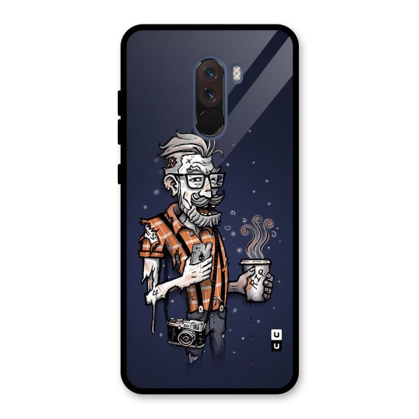 Photographer illustration Glass Back Case for Poco F1