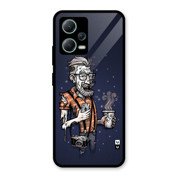 Photographer illustration Glass Back Case for Poco X5