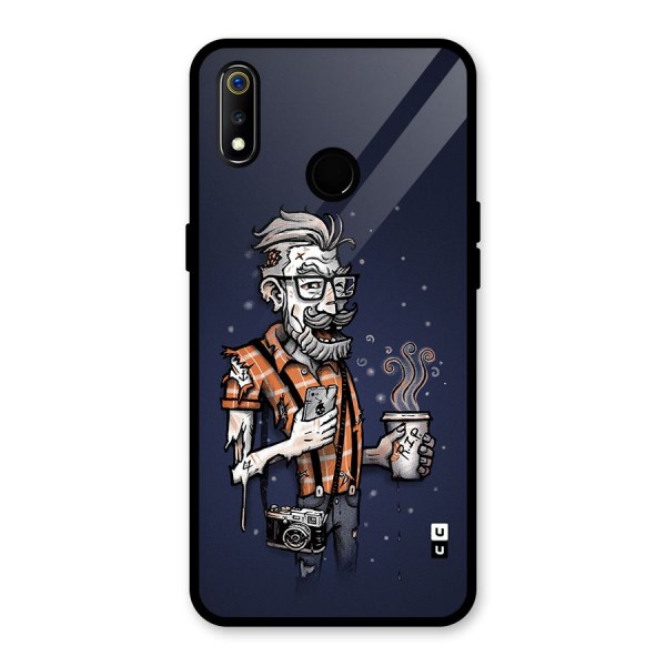 Photographer illustration Glass Back Case for Realme 3