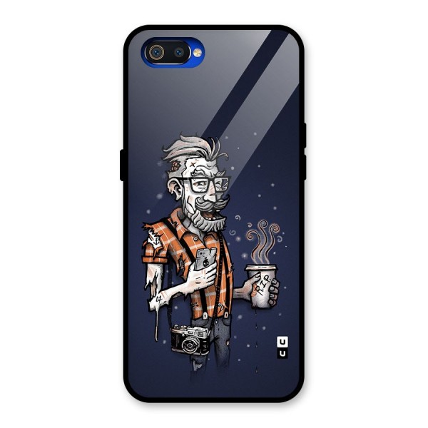 Photographer illustration Glass Back Case for Realme C2