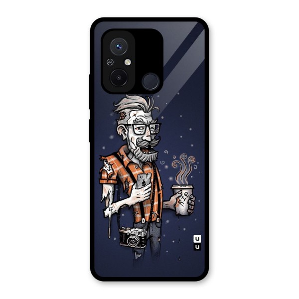 Photographer illustration Glass Back Case for Redmi 12C