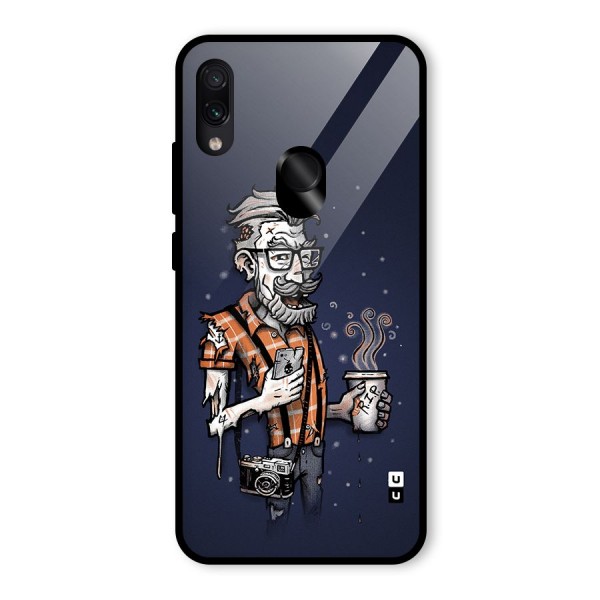 Photographer illustration Glass Back Case for Redmi Note 7S