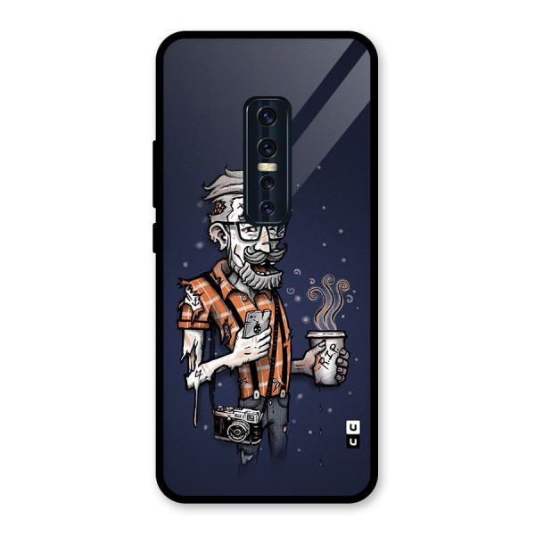 Photographer illustration Glass Back Case for Vivo V17 Pro