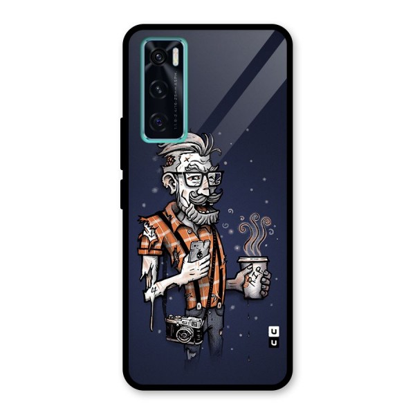 Photographer illustration Glass Back Case for Vivo V20 SE