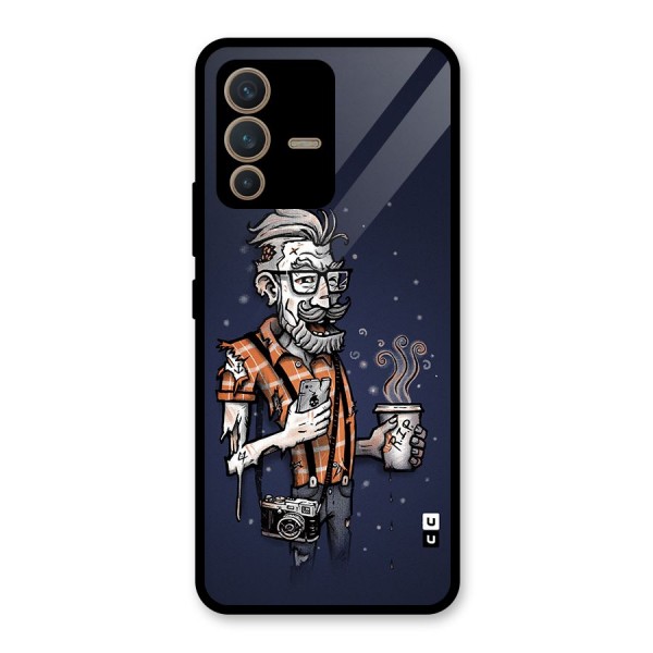 Photographer illustration Glass Back Case for Vivo V23 5G