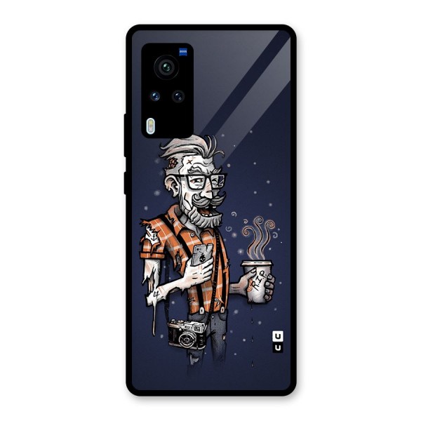 Photographer illustration Glass Back Case for Vivo X60 Pro