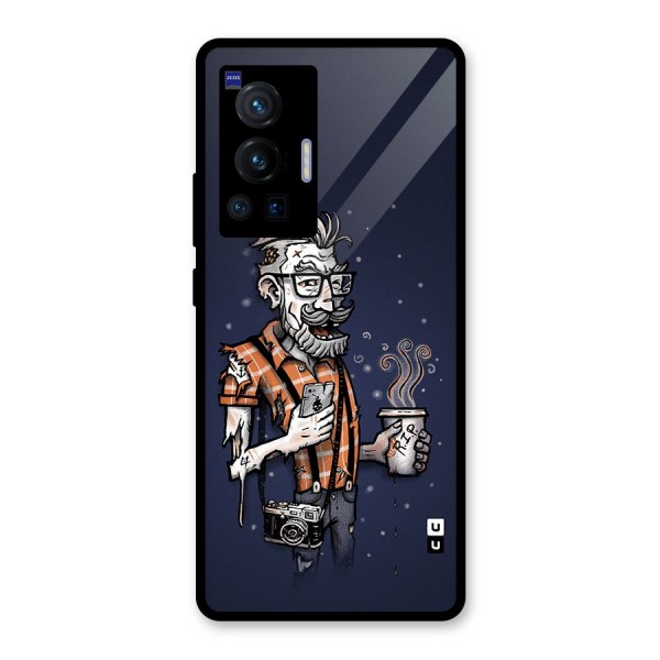 Photographer illustration Glass Back Case for Vivo X70 Pro