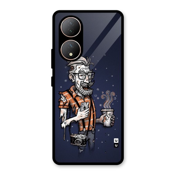 Photographer illustration Glass Back Case for Vivo Y100A