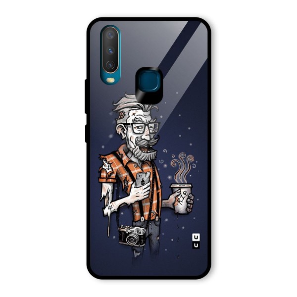 Photographer illustration Glass Back Case for Vivo Y12