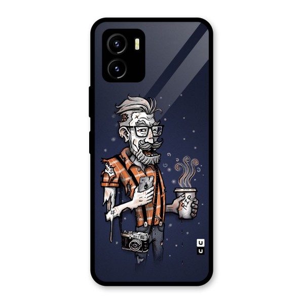 Photographer illustration Glass Back Case for Vivo Y15s