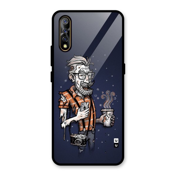 Photographer illustration Glass Back Case for Vivo Z1x