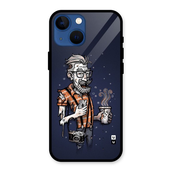 Photographer illustration Glass Back Case for iPhone 13 Mini