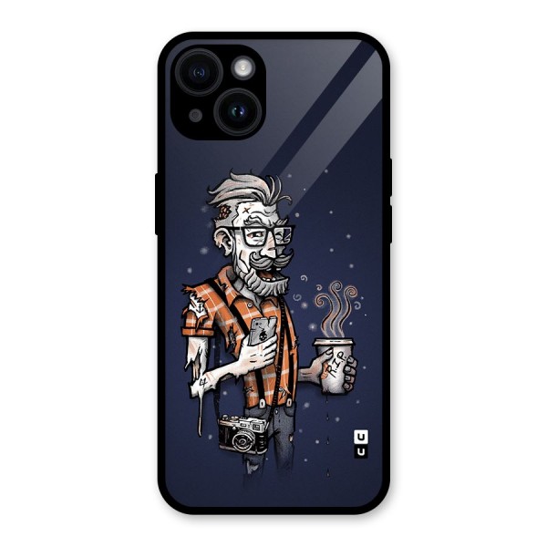 Photographer illustration Glass Back Case for iPhone 14