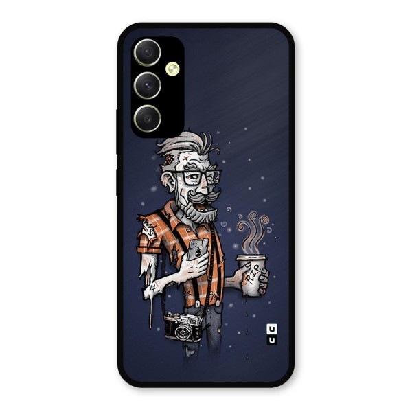 Photographer illustration Metal Back Case for Galaxy A34