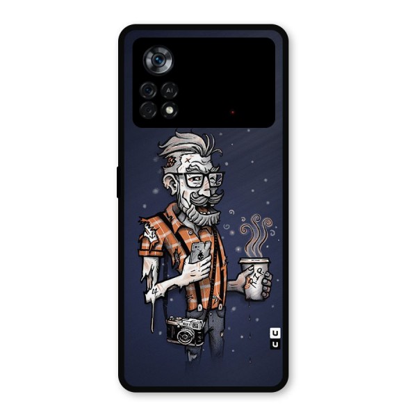 Photographer illustration Metal Back Case for Poco X4 Pro 5G