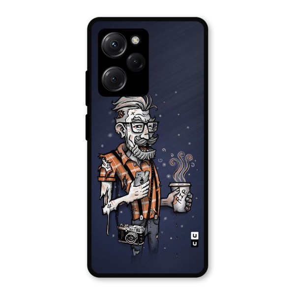 Photographer illustration Metal Back Case for Poco X5 Pro