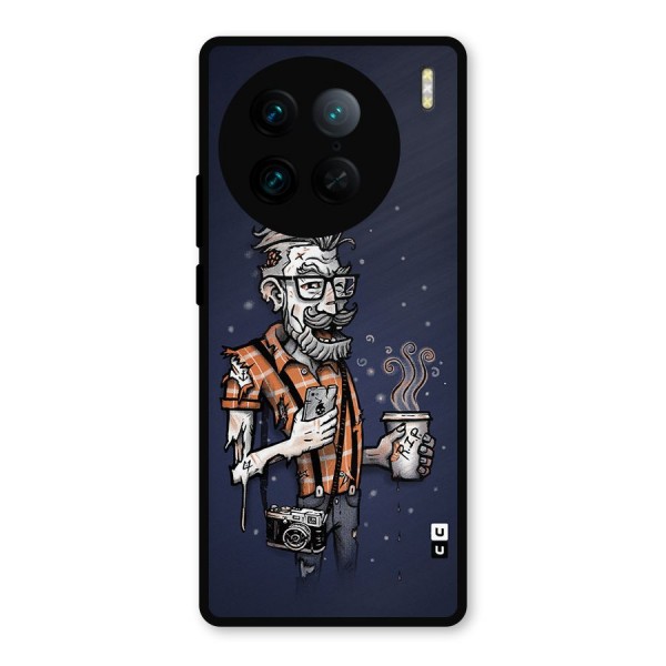 Photographer illustration Metal Back Case for Vivo X90 Pro