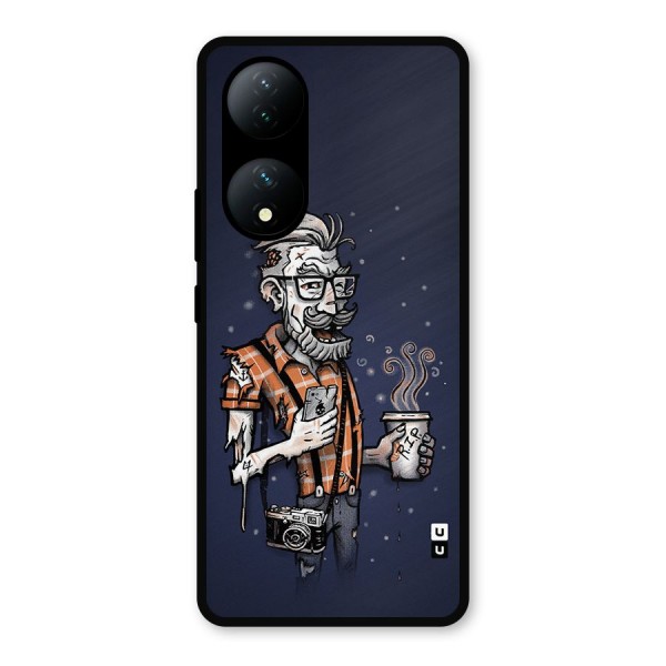 Photographer illustration Metal Back Case for Vivo Y100a