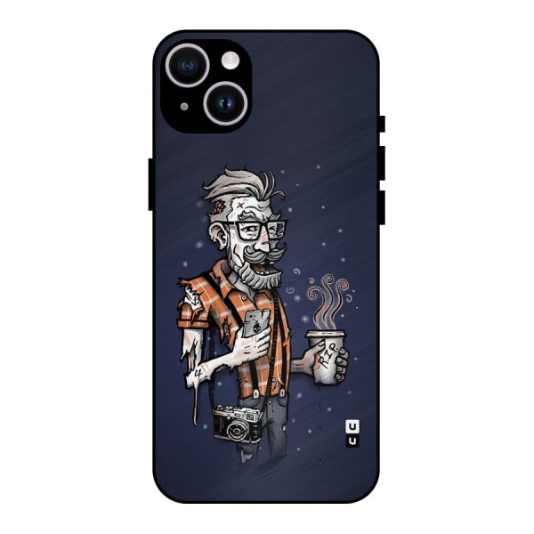 Photographer illustration Metal Back Case for iPhone 14 Plus