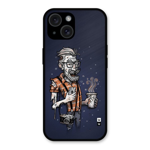 Photographer illustration Metal Back Case for iPhone 15