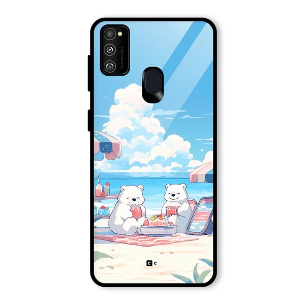 Picnic Time Glass Back Case for Galaxy M21