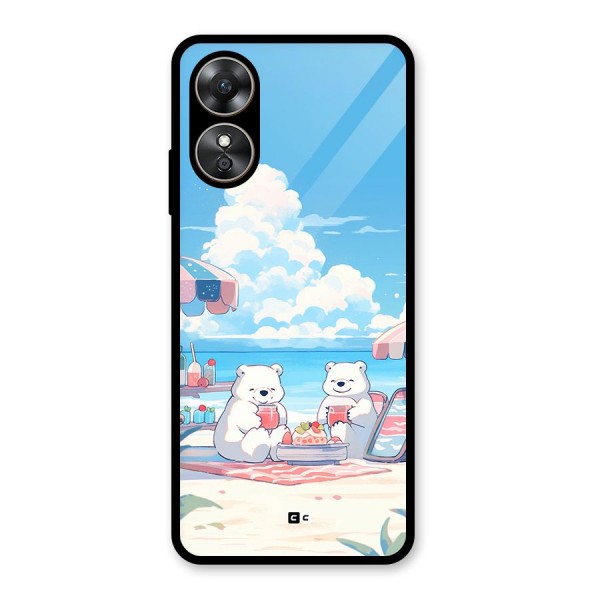 Picnic Time Glass Back Case for Oppo A17