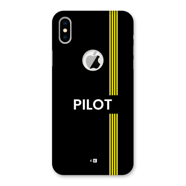 Pilot Stripes Back Case for iPhone XS Logo Cut