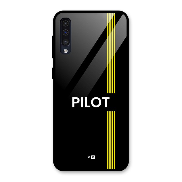 Pilot Stripes Glass Back Case for Galaxy A50