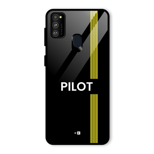 Pilot Stripes Glass Back Case for Galaxy M21