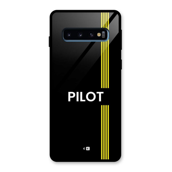 Pilot Stripes Glass Back Case for Galaxy S10