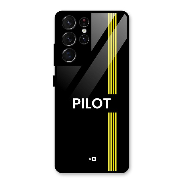 Pilot Stripes Glass Back Case for Galaxy S21 Ultra 5G