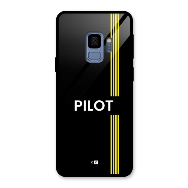 Pilot Stripes Glass Back Case for Galaxy S9