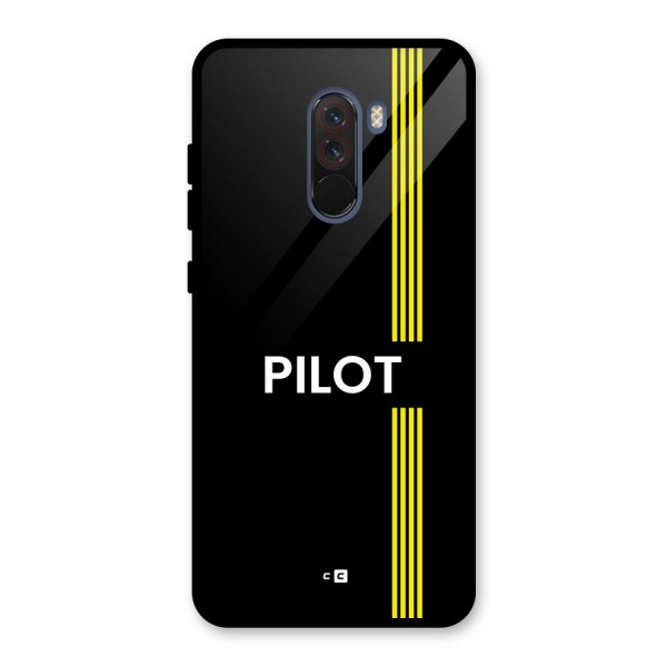 Pilot Stripes Glass Back Case for Poco F1