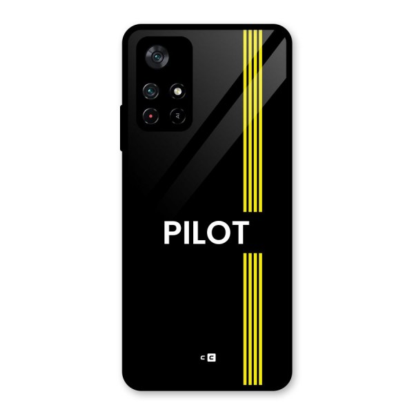 Pilot Stripes Glass Back Case for Poco M4 Pro 5G