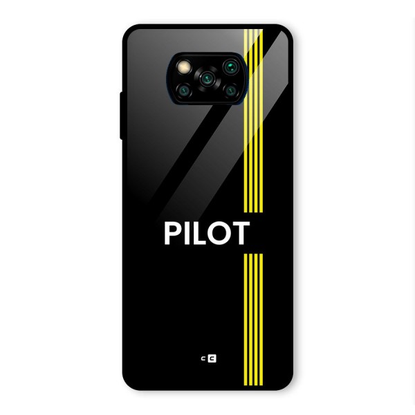 Pilot Stripes Glass Back Case for Poco X3 Pro