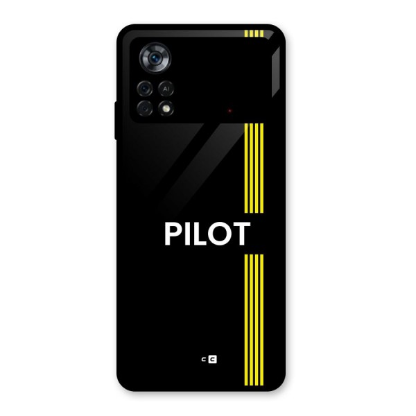 Pilot Stripes Glass Back Case for Poco X4 Pro 5G