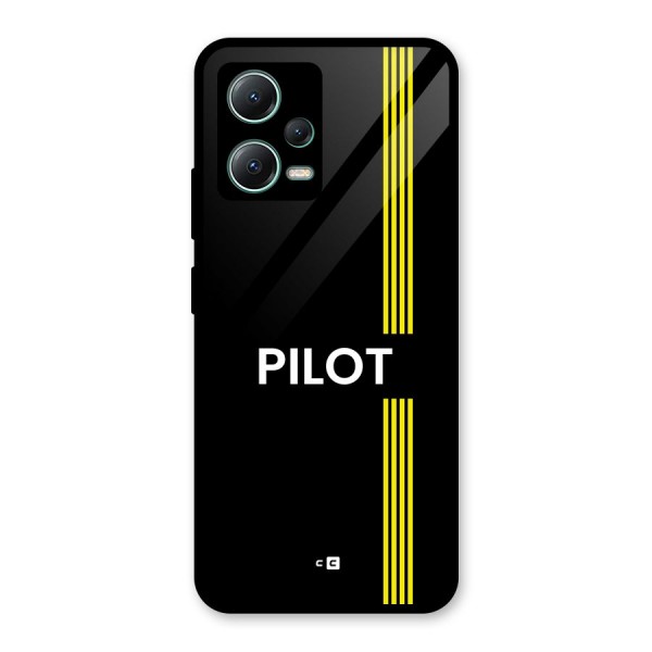 Pilot Stripes Glass Back Case for Poco X5